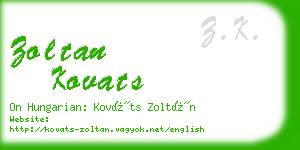 zoltan kovats business card